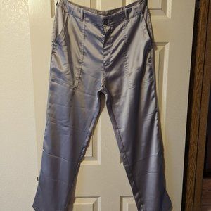 DR. EVIL GRAY SATIN TROUSERS - Fashion Brand Company (Never worn, XL)